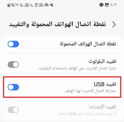 تقييد USB