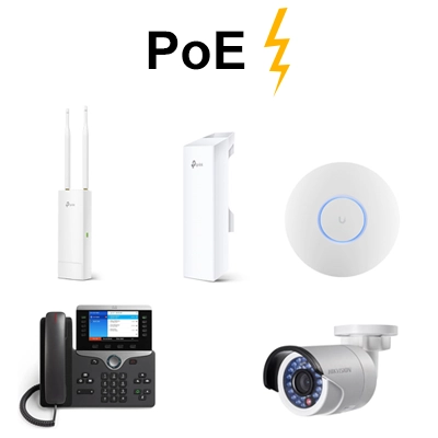 أجهزة الداعمة لـ PoE